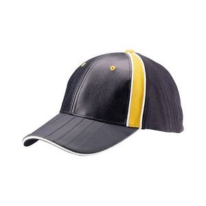 Leather Fitted Cap w/PVC Bill