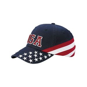 Unstructured Cotton Twill Washed Cap w/ 3D USA Embroidery