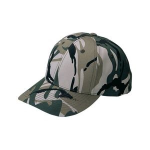 Structured Camouflage Twill Cap w/ Fuse Buckram Backing