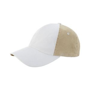 Unstructured Pigment Dyed Cotton Twill Washed Cap w/ Contrast Panels