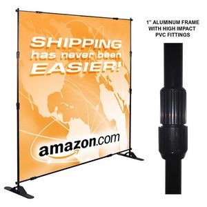 Economy Adjustable Stand w/ 8'x8' Soft Knit Poly Banner