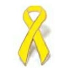 Metal Awareness Ribbon Lapel Pin (Yellow)