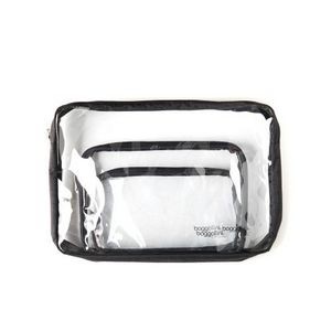 Clear Travel Pouches - Black