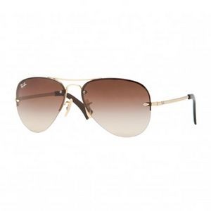 Rimless Aviator Non-Polarized Sunglasses - Gold/Brown, 59