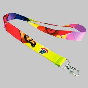 1" Full Color custom lanyard printed with company logo with Lobster Hook attachment 1"