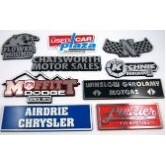 Custom molded car dealer nameplates