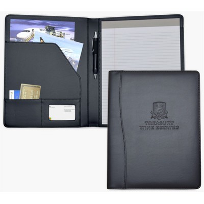 Letter Size Writing Pad Folder/Padfolio, Black soft Simulated Leather