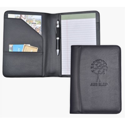 Jr. Size Writing Pad Folder/Padfolio, Black soft simulated leather