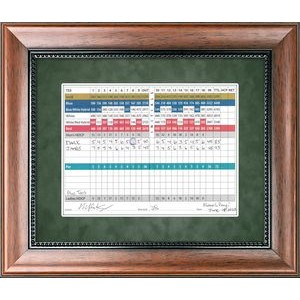 Angus (Walnut/Green) - Golf Scorecard Display 14"x12"