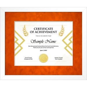 Rimouski (White/Orange) - Vibrant 8.5x11 Certificate Frame 16x13.5