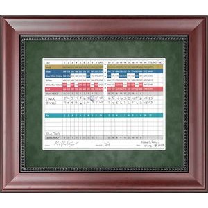 Angus (Mahogany/Green) - Golf Scorecard Display 14"x12"