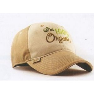 Organic Cotton Cap w/ 2-Tone Contrast Stitching & Sandwich Peak