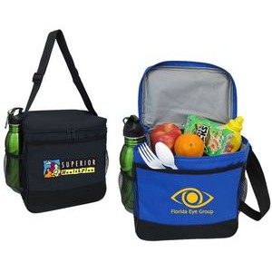 Deluxe 12-Can Stadium Cooler W/ Both Side Mesh Pockets (Also See #1013, # 1231 )