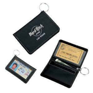 Leatherette ID/ Card Holder Key Chain