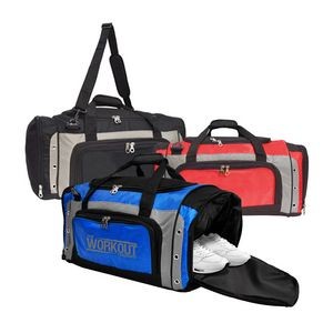 23" Rip Stop Nylon Deluxe Duffel With Shoe Compartment