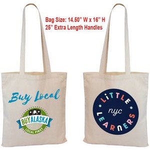 5oz Natural Cotton Canvas Tote Bag with 25" Long Handles