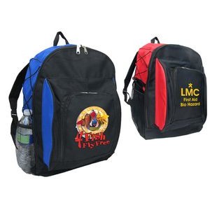 600D Polyester Sports Backpack with Two Mesh Pockets