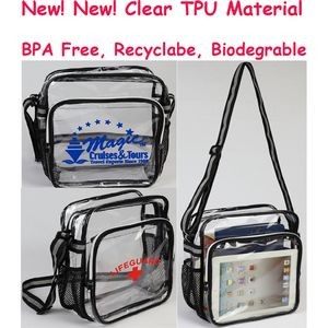Clear TPU Zipper Messenger Bag (Recyclable And Biodegrable)