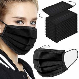 Black, Disposable 3-Layer Face Mask - FDA Approved ***Domestic Inventory Available***