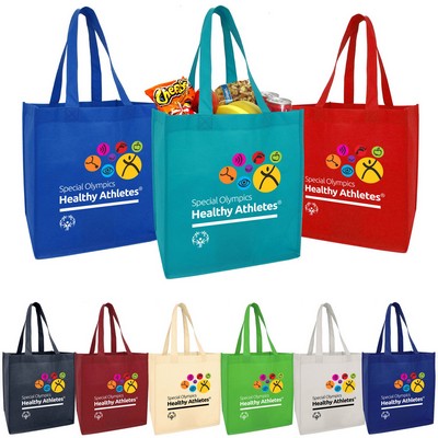 Non Woven Shopper Tote with Bottom Board & With Large Imprint Area