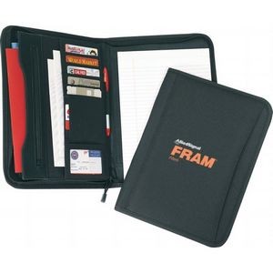 Deluxe 600 Denier Polyester Writing Padfolio with Zipper Closure