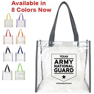 NFL Approved Clear Open Tote with Webbing Handles (8 Colors Available)