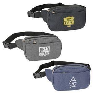 Premium Heathered Three-Zipper Waist Pack ( Can Be Used For Cross Body Sling Pack )