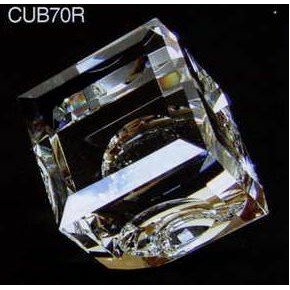Optic Crystal Dome Cube Paperweight (2¾"x2¾"x2¾")