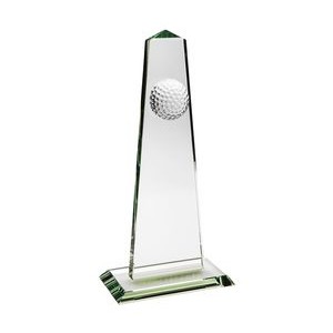 Jade Glass Golf Obelisk Award (9"x4¼"x½")