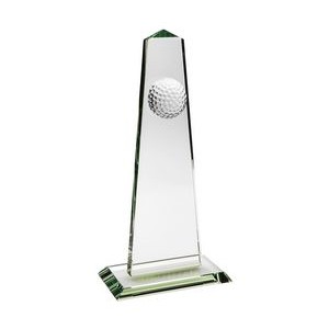 Jade Glass Golf Obelisk Award (12"x5½"x½")