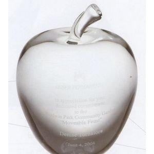 Large Optical Crystal Smooth Apple Paperweight