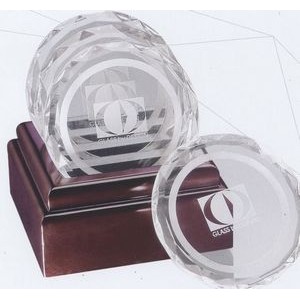 Optical Crystal 4 Piece Coasters w/Wood Holder