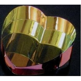 Optic Crystal Heart Paperweight w/Rainbow Coating