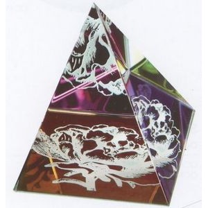 Medium Rainbow Pyramid Optical Crystal Paperweight