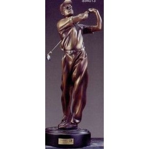 Second Place Golfer Trophy w/Golf Back Swing & Bronze Finish (5