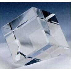 Small Crystal Cube Paper Weight w/Triangle Bottom