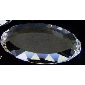 Optic Crystal Oval Gem-Cut Paperweight (3½"x2 3/8"x5/8")