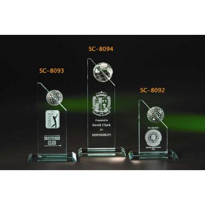 City Tower Jade Award w/ 1/2 Golf Ball (4 5/8"x2 1/4"x 10") - Large
