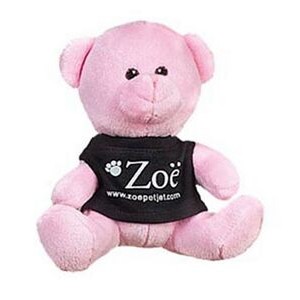 Quincy Pink Bear Stuffed Animal w/Shirt (5