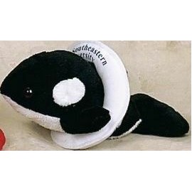 Laying Orca Whale Beanie Friends Stuffed Animal w/Swim Ring (8