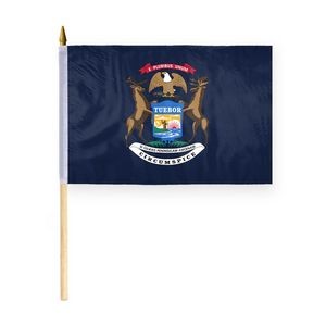 Michigan Stick Flags 12x18 inch