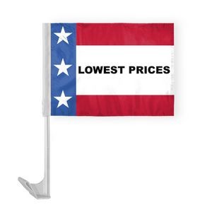 Patriotic Lowest Prices Car Flags 12x16 inch