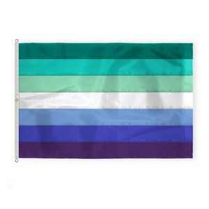 10 ' x 15 ' 1ply Nylon Gay Men Pride Deluxe Flag