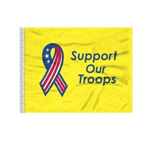 Support Our Troops Antenna Flags 12x18 inch (yellow background)
