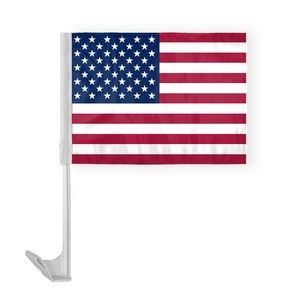 7.5"X10" ePoly 1ply USA Car Flag; Stitched