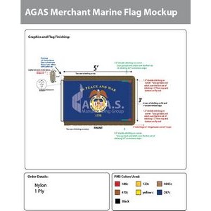 Merchant Marine Parade Flags 3x5 foot