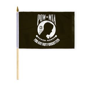 POW MIA Stick Flags 6x9 inch (black & white)