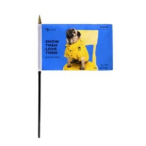 6"x9" Custom ePoly Stick Flag - Digital Print