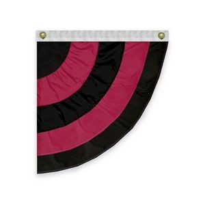 POW MIA Pleated Half Fans - Right 3x3 Foot (Black & Red)