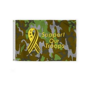 Support Our Troops Flags 2x3 foot (camouflage background)